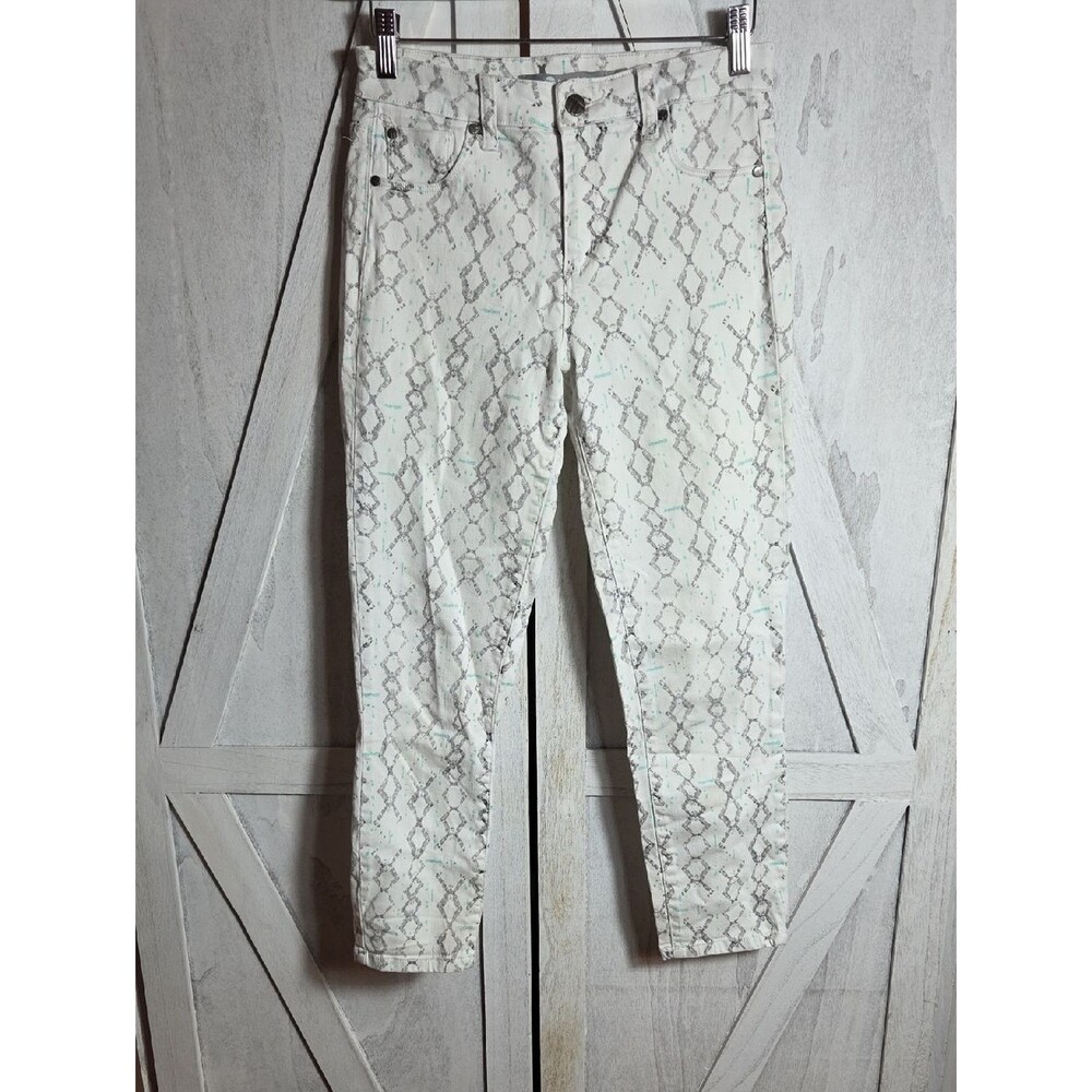 Tractr White Print Jeans Size 28